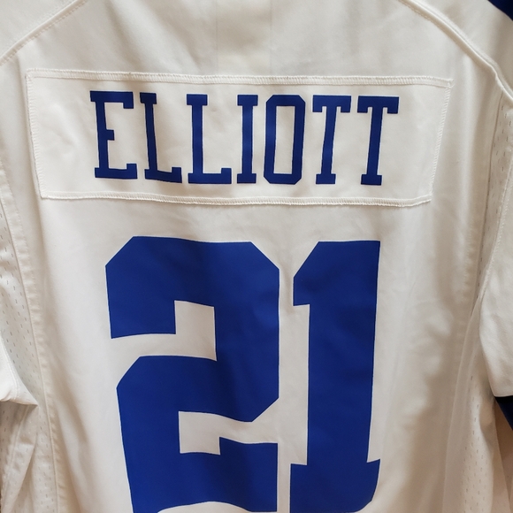 Nike NFL On Field Ezekiel Elliott 21 Jersey Adult Size L Dallas Cowboys White - Picture 4 of 9